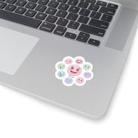 Hand-Drawn Emoticon Flower Sticker | Cute Emoji Sticker Pattern, Pastel Doodle