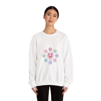 Pastel Doodle Emoticon Pattern Sweatshirt | cute emoji sticker repeat