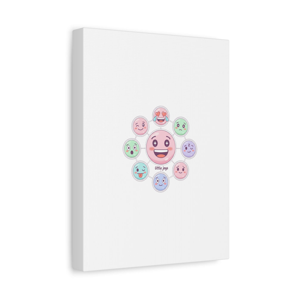 Hand-Drawn Emoticon Sticker Pattern Canvas | Cute Emoji Repeat Print