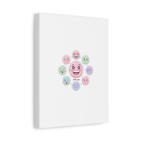 Hand-Drawn Emoticon Sticker Pattern Canvas | Cute Emoji Repeat Print