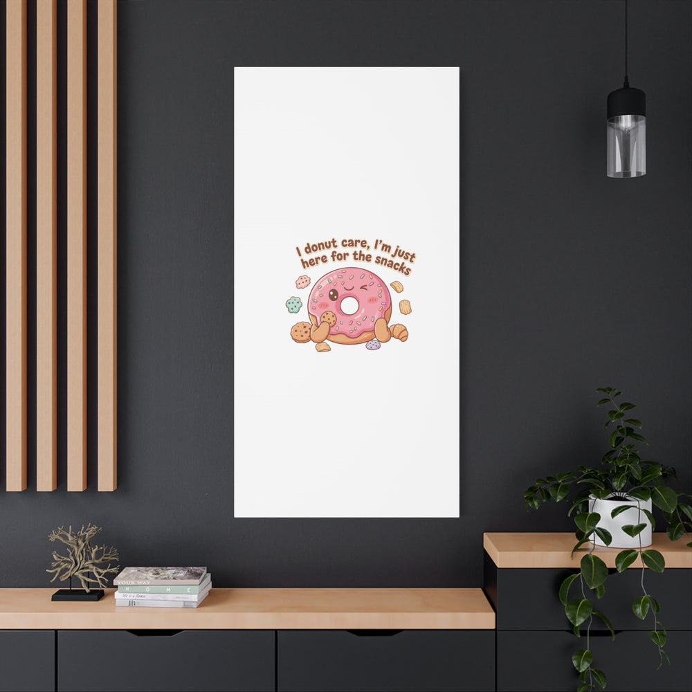 Donut Snacks Pun Canvas | Food & Snack Humor, Cozy Kawaii Art