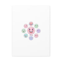 Hand-Drawn Emoticon Sticker Pattern Canvas | Cute Emoji Repeat Print