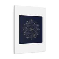 Gold Zodiac Wheel Canvas | Astrology Constellation Art, Cosmic Wall Print
