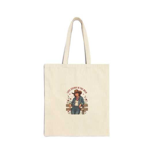 Cowgirl Heart Badge Tote, Western Valentine cowboy valentine, boot heart design