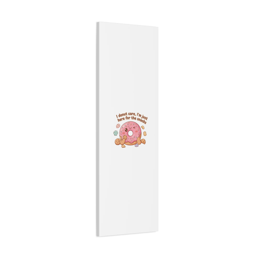 Donut Snacks Pun Canvas | Food & Snack Humor, Cozy Kawaii Art