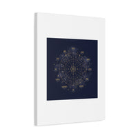 Gold Zodiac Wheel Canvas | Astrology Constellation Art, Cosmic Wall Print