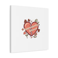 Independently Unloved Heart Print Canvas | Anti Valentine, Single Humor