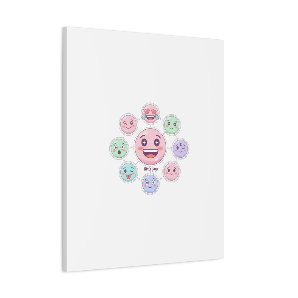 Hand-Drawn Emoticon Sticker Pattern Canvas | Cute Emoji Repeat Print
