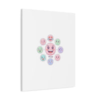 Hand-Drawn Emoticon Sticker Pattern Canvas | Cute Emoji Repeat Print