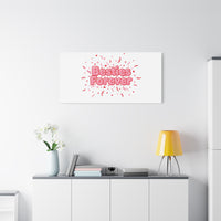 Besties Forever Canvas | Galentine’s Friendship Wall Art, Pink Confetti