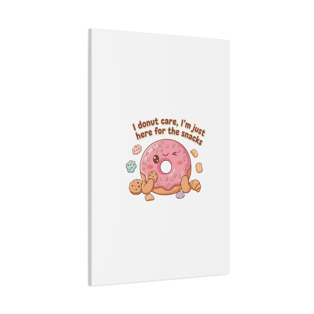 Donut Snacks Pun Canvas | Food & Snack Humor, Cozy Kawaii Art