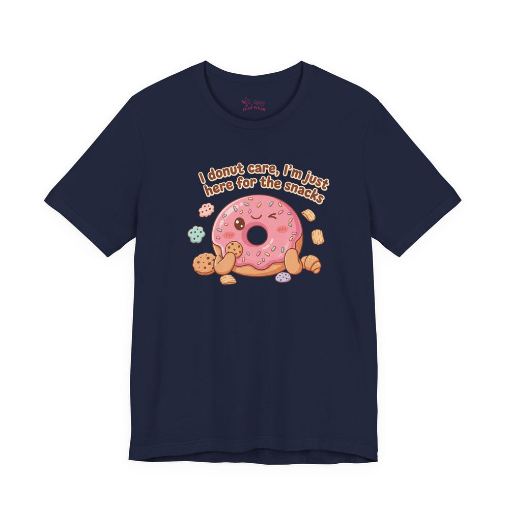 Bella+Canvas3001 | Donut I Donut Care Snack Pun Tee | food pun shirt, cute pastry tee
