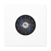 Zodiac Constellation Wheel Canvas, Astrology Art Print | Gold Foil Galaxy