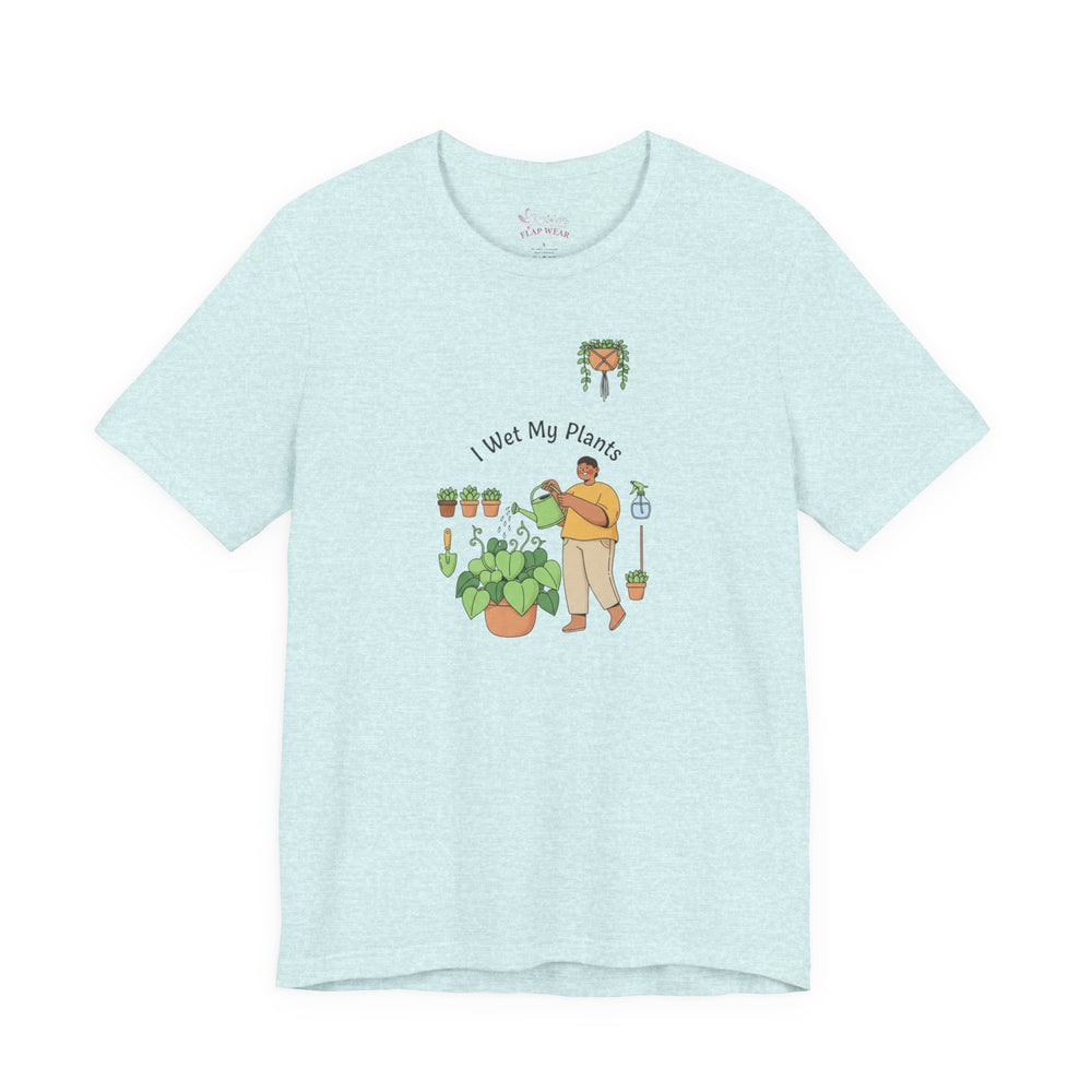 Bella+Canvas3001 | I Wet My Plants T-Shirt | Plant Mom Succulent Pun Tee, Sage Botanical Humor
