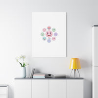 Hand-Drawn Emoticon Sticker Pattern Canvas | Cute Emoji Repeat Print