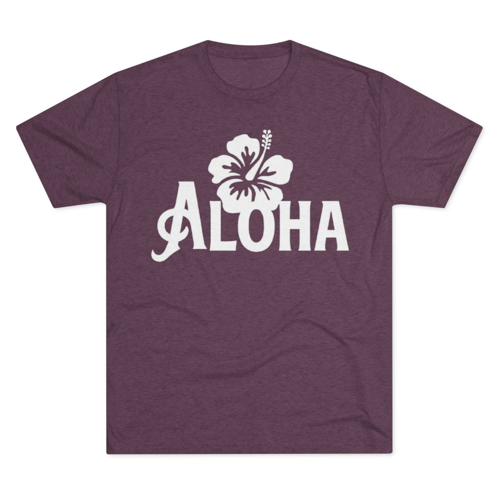 Next Level 6010 | Unisex Vintage Aloha Hibiscus Unisex Tri-Blend Tee – Retro Beach Vibes