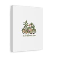 I'm Just Here for the Plants Canvas | Plant Parent Pun, Sage Botanical Wall Art