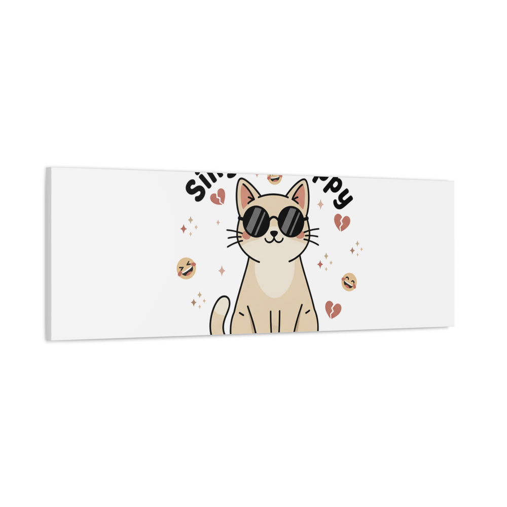 Single & Happy Cat Canvas | Anti Valentine, Sarcastic Valentine Wall Art