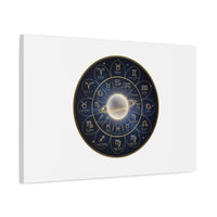Zodiac Constellation Wheel Canvas, Astrology Art Print | Gold Foil Galaxy