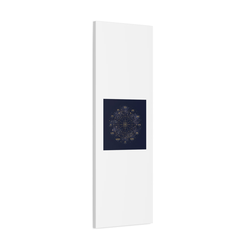 Gold Zodiac Wheel Canvas | Astrology Constellation Art, Cosmic Wall Print