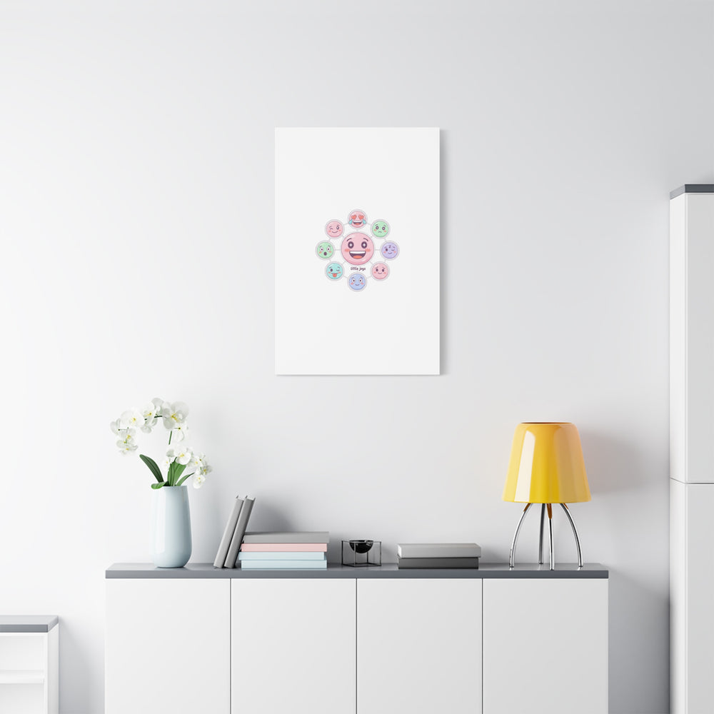 Hand-Drawn Emoticon Sticker Pattern Canvas | Cute Emoji Repeat Print