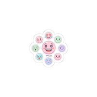 Hand-Drawn Emoticon Flower Sticker | Cute Emoji Sticker Pattern, Pastel Doodle