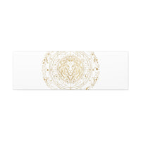 Gold Leo Zodiac Canvas, Astrological Constellation Art | Metallic Lion Wall Art