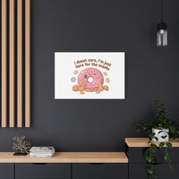 Donut Snacks Pun Canvas | Food & Snack Humor, Cozy Kawaii Art