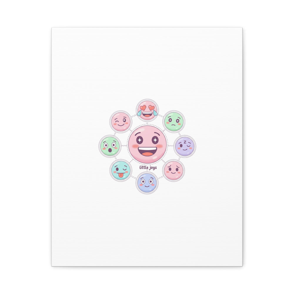 Hand-Drawn Emoticon Sticker Pattern Canvas | Cute Emoji Repeat Print