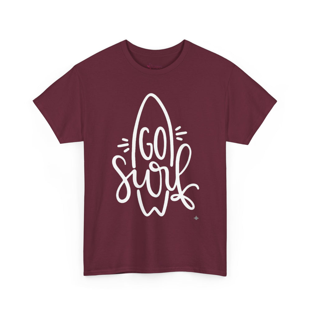 Gildan 5000 | Unisex Go Surf Cotton T-Shirt - Minimalist Coastal Surfboard Design