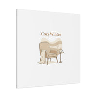 Cozy Winter minimal line art Canvas | Slow Life, soft life neutral wall decor