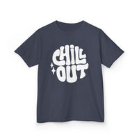 Gildan 5000B | Groovy "Chill Out" Kids' Cotton T-Shirt – Retro Aesthetic Youth Graphic Tee