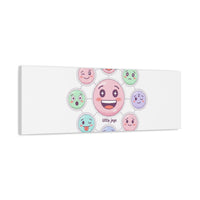 Hand-Drawn Emoticon Sticker Pattern Canvas | Cute Emoji Repeat Print