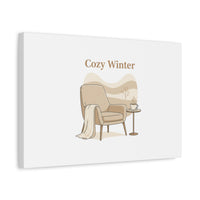 Cozy Winter minimal line art Canvas | Slow Life, soft life neutral wall decor