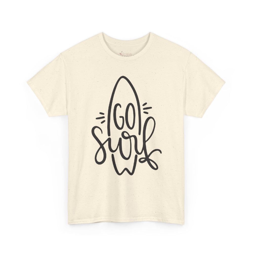 Gildan 5000 | Unisex Go Surf Cotton T-Shirt - Minimalist Coastal Surfboard Design
