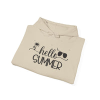 Gildan 18500 | Unisex "Summer Holiday" Sunset Graphic Hoodie – Tropical Palm & Wave Design – Premium Coastal Fleece Pullover