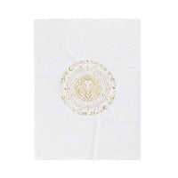 Leo zodiac constellation blanket | gold celestial foil astrology throw