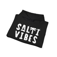 Gildan 18500 | Unisex "Salti Vibes" Palm Tree Graphic Hoodie – Tropical Coastal Fleece – Premium Soft Beachwear Pullover