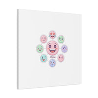 Hand-Drawn Emoticon Sticker Pattern Canvas | Cute Emoji Repeat Print