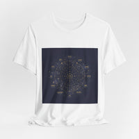 Zodiac Wheel Constellation Tee | Astrology Chart, Gold Foil Cosmic Design