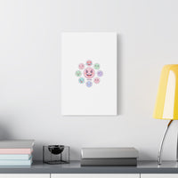 Hand-Drawn Emoticon Sticker Pattern Canvas | Cute Emoji Repeat Print