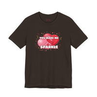 Bella+Canvas3001 | You Make Me Sparkle T-Shirt | Galentine's Friendship Tee, Pink Heart Design