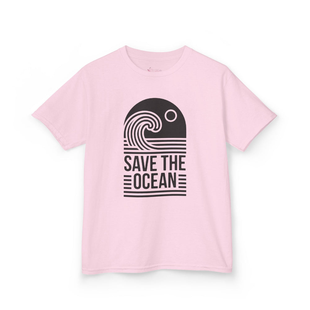 Gildan 5000B | Kids' Save the Ocean Eco-Graphic T-Shirt | Soft Cotton Ocean Wave Tee