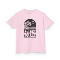 Gildan 5000B | Kids' Save the Ocean Eco-Graphic T-Shirt | Soft Cotton Ocean Wave Tee