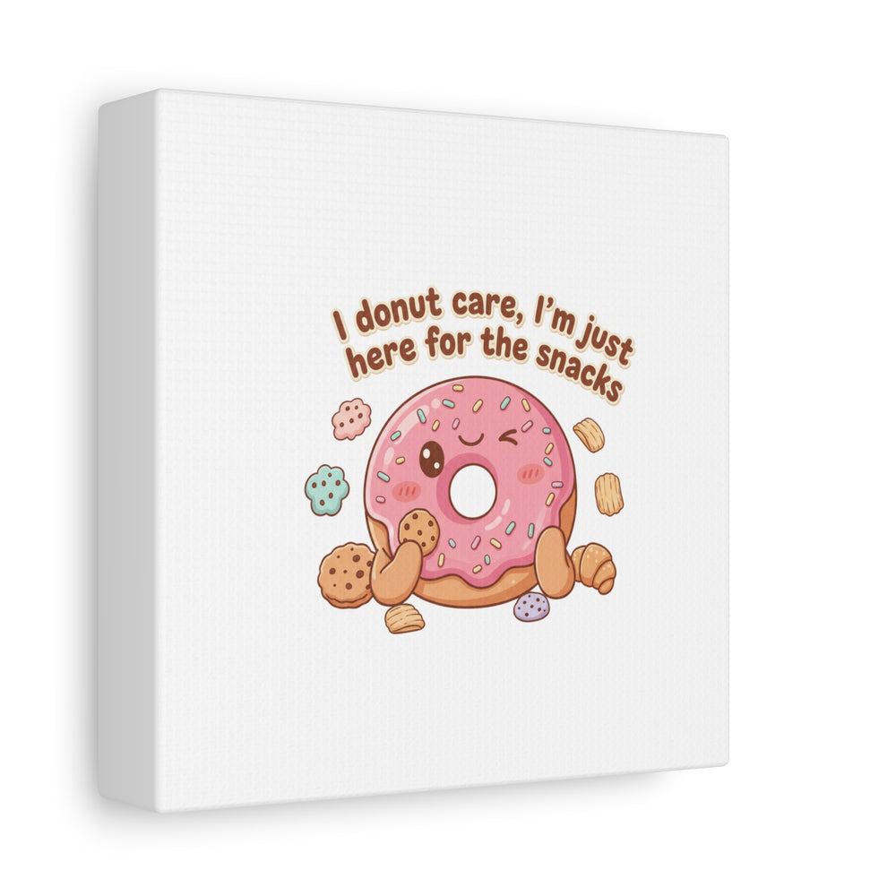Donut Snacks Pun Canvas | Food & Snack Humor, Cozy Kawaii Art