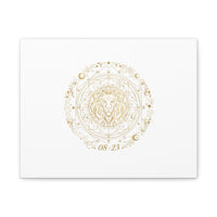Gold Leo Zodiac Canvas, Astrological Constellation Art | Metallic Lion Wall Art
