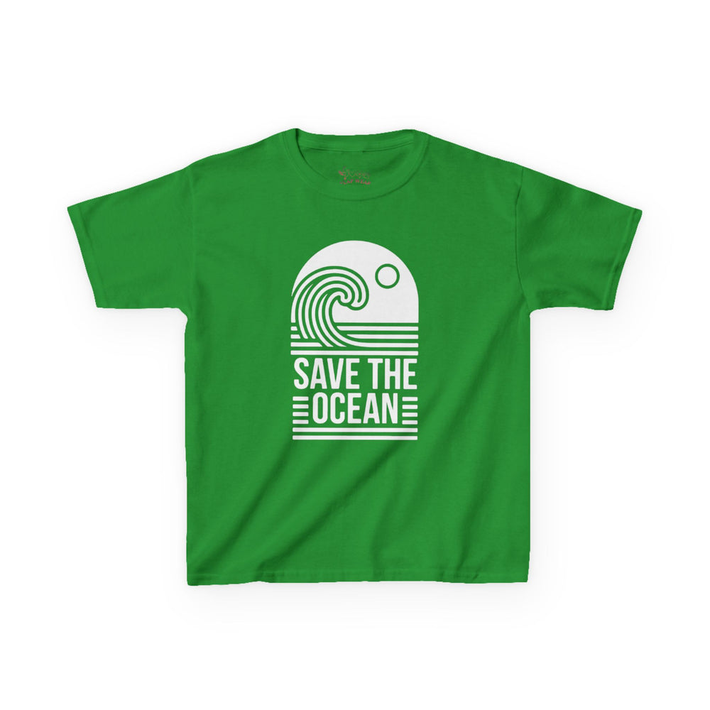 Gildan 5000B | Kids' Save the Ocean Eco-Graphic T-Shirt | Soft Cotton Ocean Wave Tee