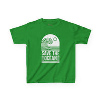 Gildan 5000B | Kids' Save the Ocean Eco-Graphic T-Shirt | Soft Cotton Ocean Wave Tee
