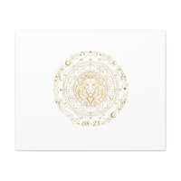 Gold Leo Zodiac Canvas, Astrological Constellation Art | Metallic Lion Wall Art