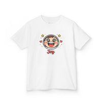 Gildan 5000B | "Joy" Sparkle Character Kids' Tee | Fun & Comfortable Youth T-Shirt | Kids T‑Shirt — Cute Smiling Character "Joy" Graphic
